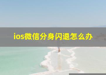 ios微信分身闪退怎么办