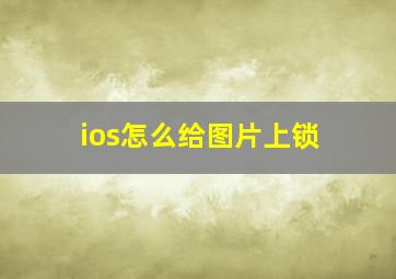 ios怎么给图片上锁