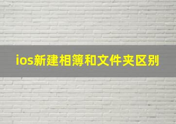 ios新建相簿和文件夹区别