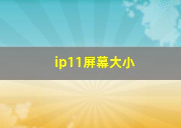 ip11屏幕大小