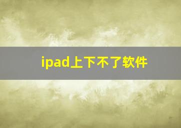 ipad上下不了软件