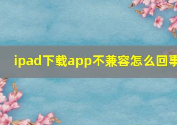 ipad下载app不兼容怎么回事