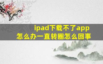 ipad下载不了app怎么办一直转圈怎么回事