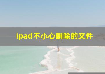 ipad不小心删除的文件