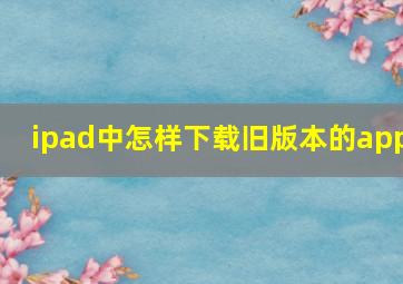 ipad中怎样下载旧版本的app