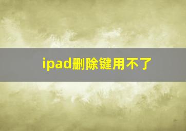 ipad删除键用不了