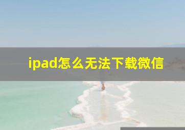 ipad怎么无法下载微信