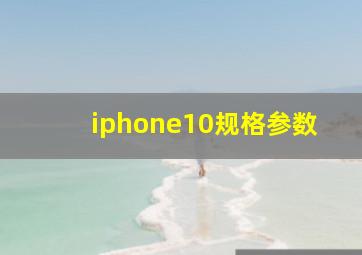 iphone10规格参数