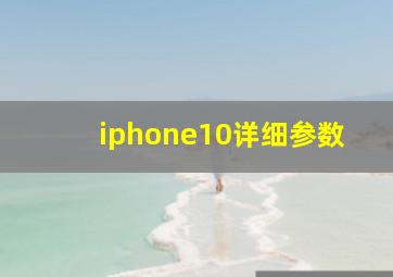 iphone10详细参数