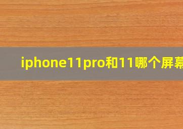 iphone11pro和11哪个屏幕大