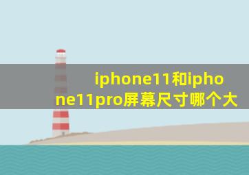 iphone11和iphone11pro屏幕尺寸哪个大