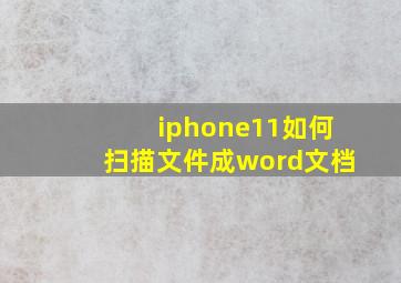 iphone11如何扫描文件成word文档