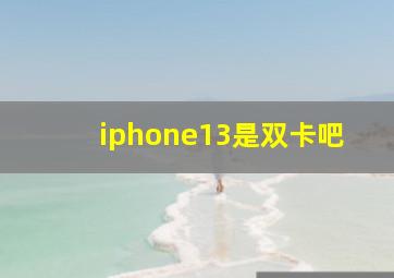 iphone13是双卡吧