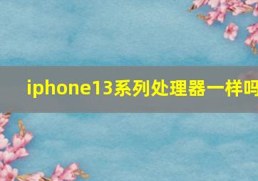 iphone13系列处理器一样吗