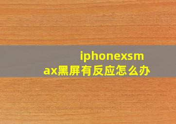 iphonexsmax黑屏有反应怎么办