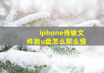 iphone传输文件到u盘怎么那么慢