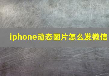 iphone动态图片怎么发微信