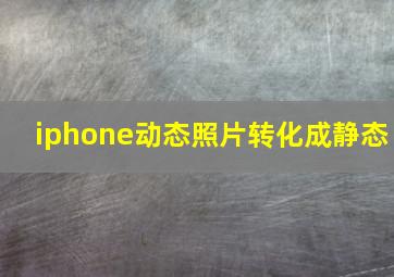 iphone动态照片转化成静态