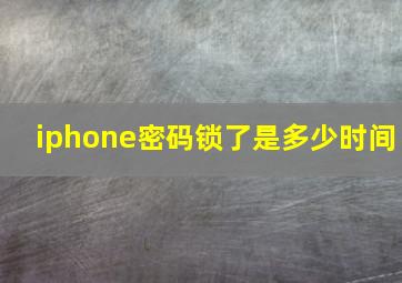 iphone密码锁了是多少时间