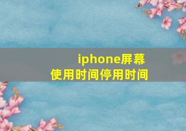 iphone屏幕使用时间停用时间