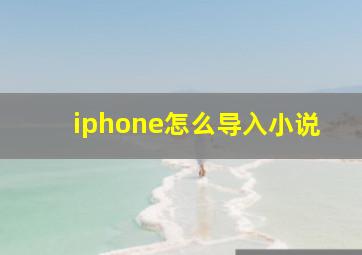 iphone怎么导入小说