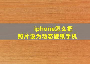 iphone怎么把照片设为动态壁纸手机