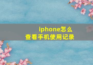 iphone怎么查看手机使用记录