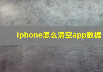 iphone怎么清空app数据