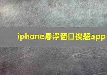 iphone悬浮窗口搜题app