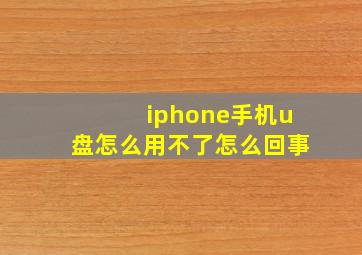 iphone手机u盘怎么用不了怎么回事