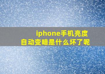 iphone手机亮度自动变暗是什么坏了呢