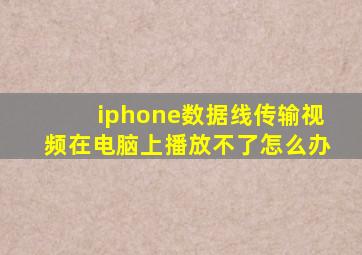 iphone数据线传输视频在电脑上播放不了怎么办