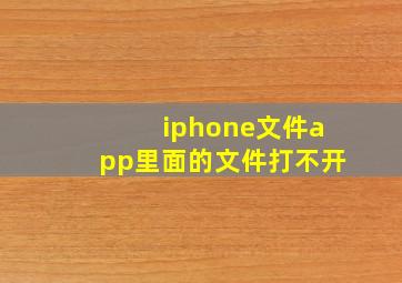 iphone文件app里面的文件打不开