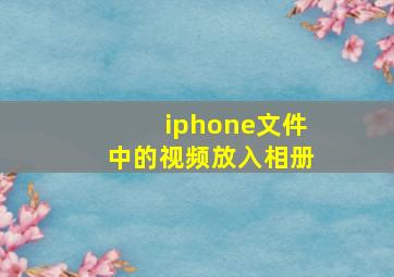 iphone文件中的视频放入相册