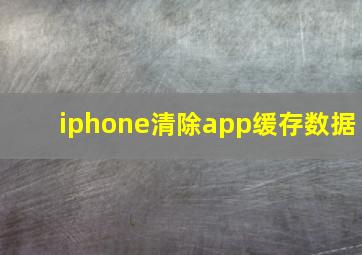 iphone清除app缓存数据