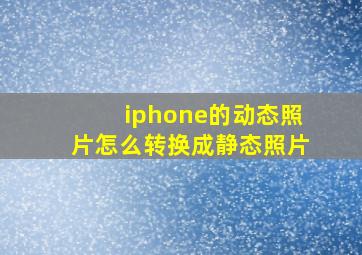 iphone的动态照片怎么转换成静态照片