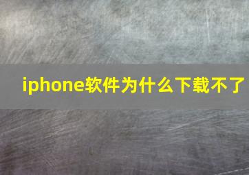 iphone软件为什么下载不了