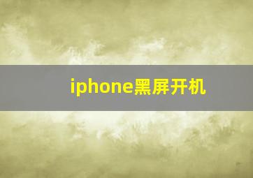 iphone黑屏开机