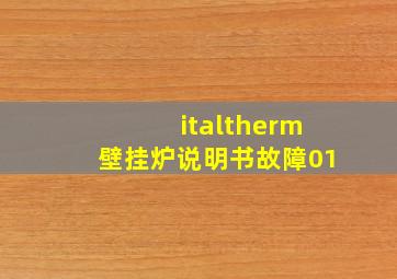 italtherm壁挂炉说明书故障01