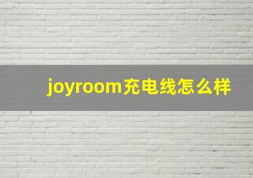 joyroom充电线怎么样