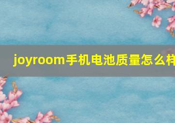 joyroom手机电池质量怎么样