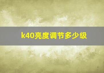 k40亮度调节多少级