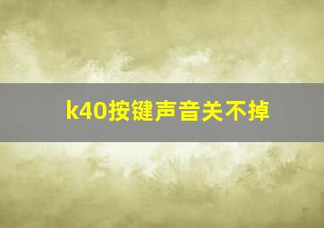 k40按键声音关不掉