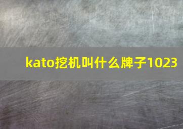 kato挖机叫什么牌子1023