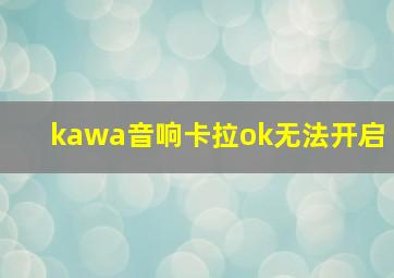 kawa音响卡拉ok无法开启