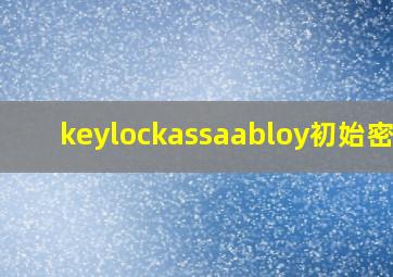 keylockassaabloy初始密码