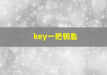 key一把钥匙