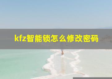 kfz智能锁怎么修改密码