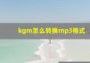 kgm怎么转换mp3格式