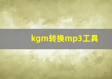 kgm转换mp3工具